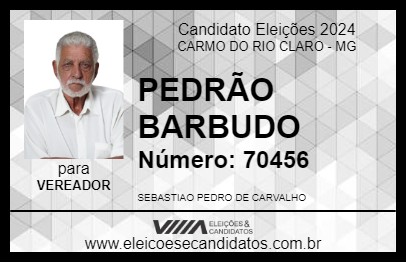 Candidato PEDRÃO BARBUDO 2024 - CARMO DO RIO CLARO - Eleições