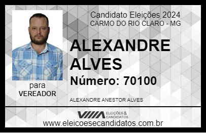 Candidato ALEXANDRE ALVES 2024 - CARMO DO RIO CLARO - Eleições