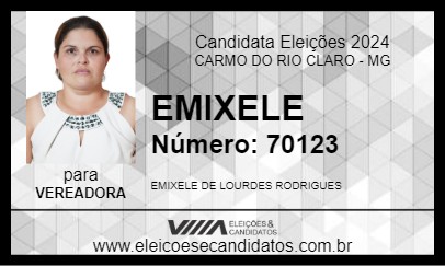 Candidato EMIXELE 2024 - CARMO DO RIO CLARO - Eleições