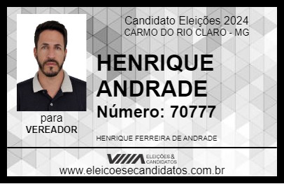 Candidato HENRIQUE ANDRADE 2024 - CARMO DO RIO CLARO - Eleições