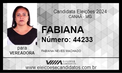 Candidato FABIANA 2024 - CANAÃ - Eleições