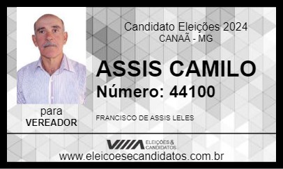 Candidato ASSIS CAMILO 2024 - CANAÃ - Eleições