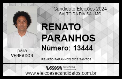 Candidato RENATO PARANHOS 2024 - SALTO DA DIVISA - Eleições