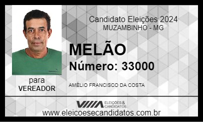 Candidato MELÃO 2024 - MUZAMBINHO - Eleições