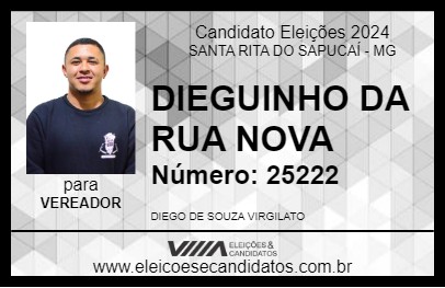 Candidato DIEGUINHO DA RUA NOVA 2024 - SANTA RITA DO SAPUCAÍ - Eleições