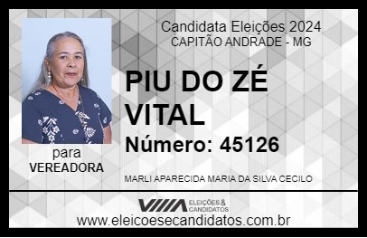 Candidato PIU DO ZÉ VITAL 2024 - CAPITÃO ANDRADE - Eleições