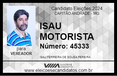 Candidato ISAU MOTORISTA 2024 - CAPITÃO ANDRADE - Eleições