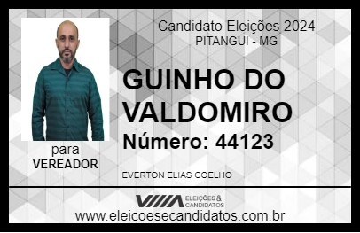 Candidato GUINHO DO VALDOMIRO 2024 - PITANGUI - Eleições