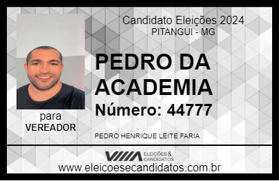 Candidato PEDRO DA ACADEMIA 2024 - PITANGUI - Eleições