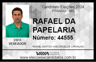 Candidato RAFAEL DA PAPELARIA 2024 - PITANGUI - Eleições