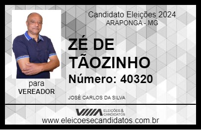 Candidato ZÉ DE TÃOZINHO  2024 - ARAPONGA - Eleições