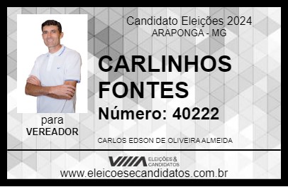 Candidato CARLINHOS FONTES 2024 - ARAPONGA - Eleições