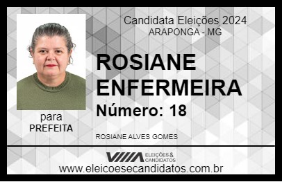 Candidato ROSIANE ENFERMEIRA 2024 - ARAPONGA - Eleições