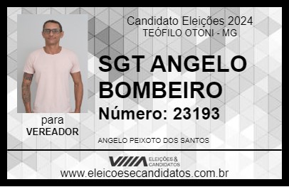 Candidato SGT ANGELO BOMBEIRO 2024 - TEÓFILO OTONI - Eleições