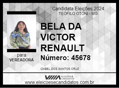 Candidato BELA DA VICTOR RENAULT 2024 - TEÓFILO OTONI - Eleições