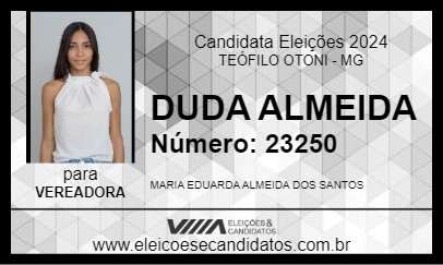 Candidato DUDA ALMEIDA 2024 - TEÓFILO OTONI - Eleições