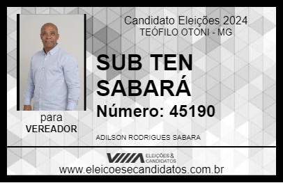 Candidato SUB TEN SABARÁ 2024 - TEÓFILO OTONI - Eleições