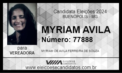 Candidato MYRIAM AVILA 2024 - BUENÓPOLIS - Eleições