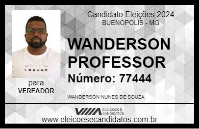 Candidato WANDERSON PROFESSOR 2024 - BUENÓPOLIS - Eleições