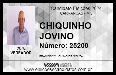 Candidato CHIQUINHO JOVINO 2024 - CARRANCAS - Eleições