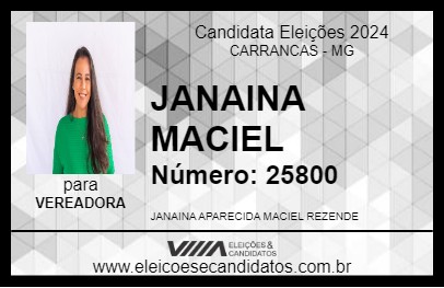 Candidato JANAINA MACIEL 2024 - CARRANCAS - Eleições