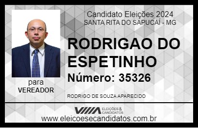 Candidato RODRIGAO DO ESPETINHO 2024 - SANTA RITA DO SAPUCAÍ - Eleições