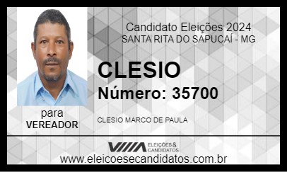 Candidato CLESIO 2024 - SANTA RITA DO SAPUCAÍ - Eleições