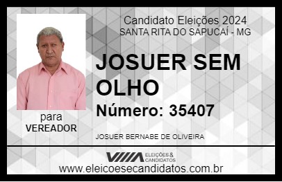 Candidato JOSUER DO LAVA-JATO 2024 - SANTA RITA DO SAPUCAÍ - Eleições