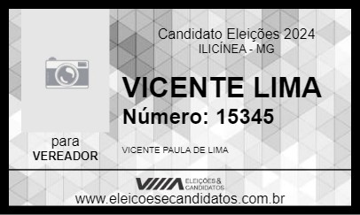 Candidato VICENTE LIMA 2024 - ILICÍNEA - Eleições