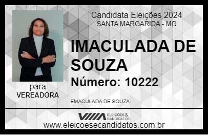 Candidato IMACULADA DE SOUZA 2024 - SANTA MARGARIDA - Eleições