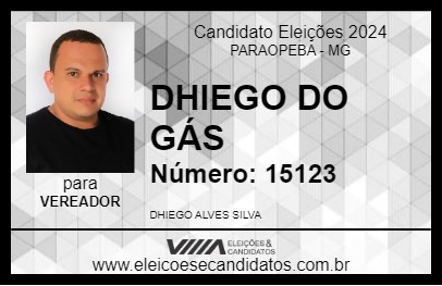 Candidato DHIEGO DO GÁS 2024 - PARAOPEBA - Eleições