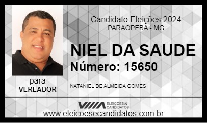 Candidato NIEL DA SAUDE 2024 - PARAOPEBA - Eleições