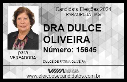 Candidato DRA DULCE OLIVEIRA 2024 - PARAOPEBA - Eleições