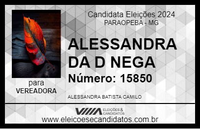 Candidato ALESSANDRA DA D NEGA 2024 - PARAOPEBA - Eleições