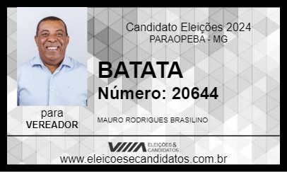 Candidato BATATA 2024 - PARAOPEBA - Eleições