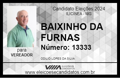 Candidato BAIXINHO DA FURNAS 2024 - ILICÍNEA - Eleições