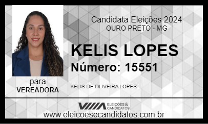 Candidato KELIS LOPES 2024 - OURO PRETO - Eleições