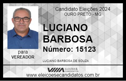 Candidato LUCIANO BARBOSA 2024 - OURO PRETO - Eleições