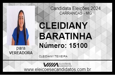 Candidato CLEIDIANY BARATINHA 2024 - CARRANCAS - Eleições