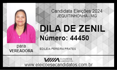 Candidato DILA DE ZENIL 2024 - JEQUITINHONHA - Eleições