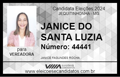 Candidato JANICE DO SANTA LUZIA 2024 - JEQUITINHONHA - Eleições