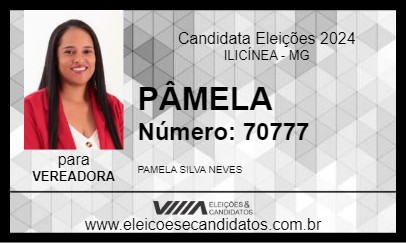 Candidato PÂMELA 2024 - ILICÍNEA - Eleições