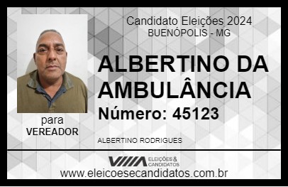 Candidato ALBERTINO DA AMBULÂNCIA 2024 - BUENÓPOLIS - Eleições