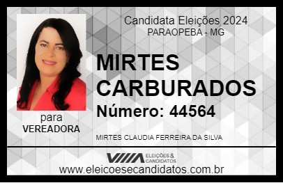 Candidato MIRTES CARBURADOS 2024 - PARAOPEBA - Eleições