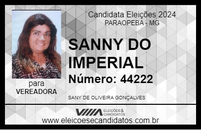 Candidato SANNY DO IMPERIAL 2024 - PARAOPEBA - Eleições