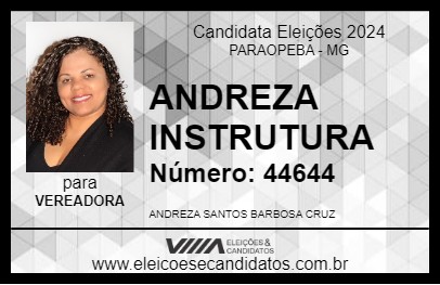 Candidato ANDREZA INSTRUTURA 2024 - PARAOPEBA - Eleições