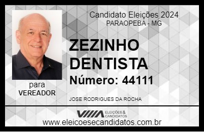 Candidato ZEZINHO DENTISTA 2024 - PARAOPEBA - Eleições