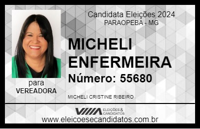 Candidato MICHELI ENFERMEIRA 2024 - PARAOPEBA - Eleições