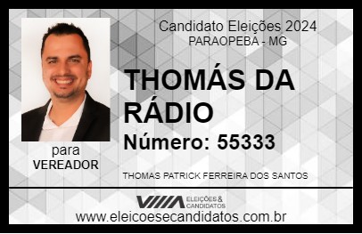 Candidato THOMÁS DA RÁDIO 2024 - PARAOPEBA - Eleições