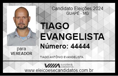 Candidato TIAGO EVANGELISTA 2024 - GUAPÉ - Eleições